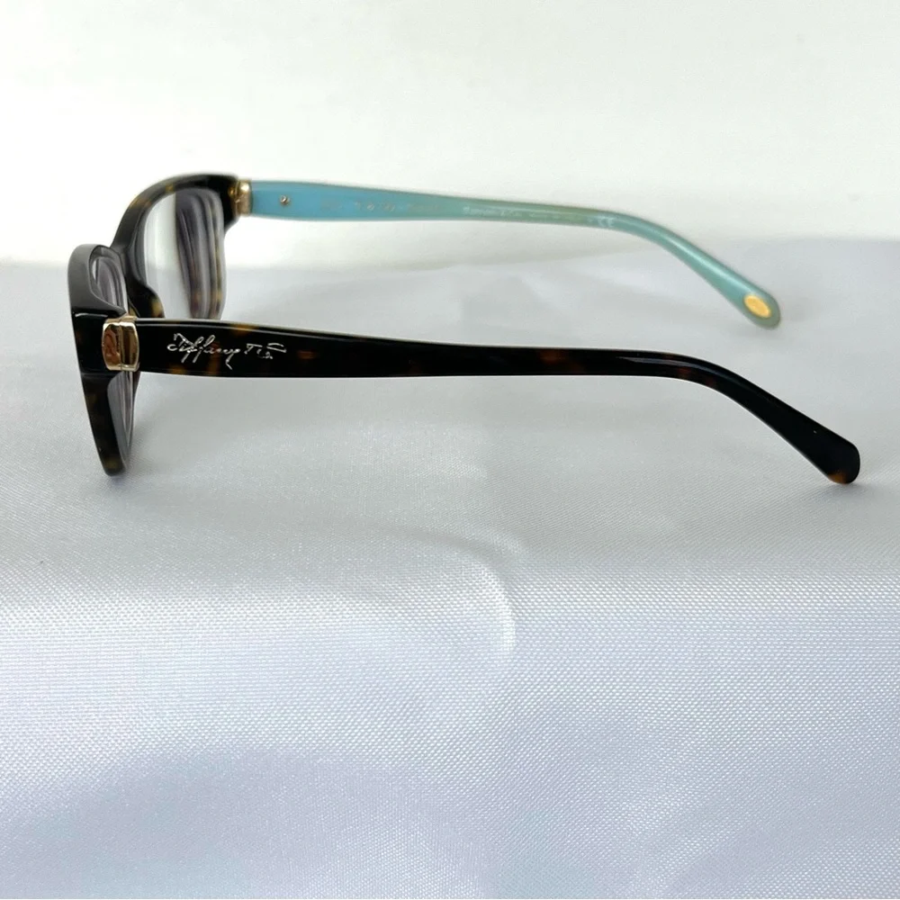 TIFFANY & CO TF 2084 8015 Cat Eye Brown Tortoise on Blue Prescription Eyeglasses